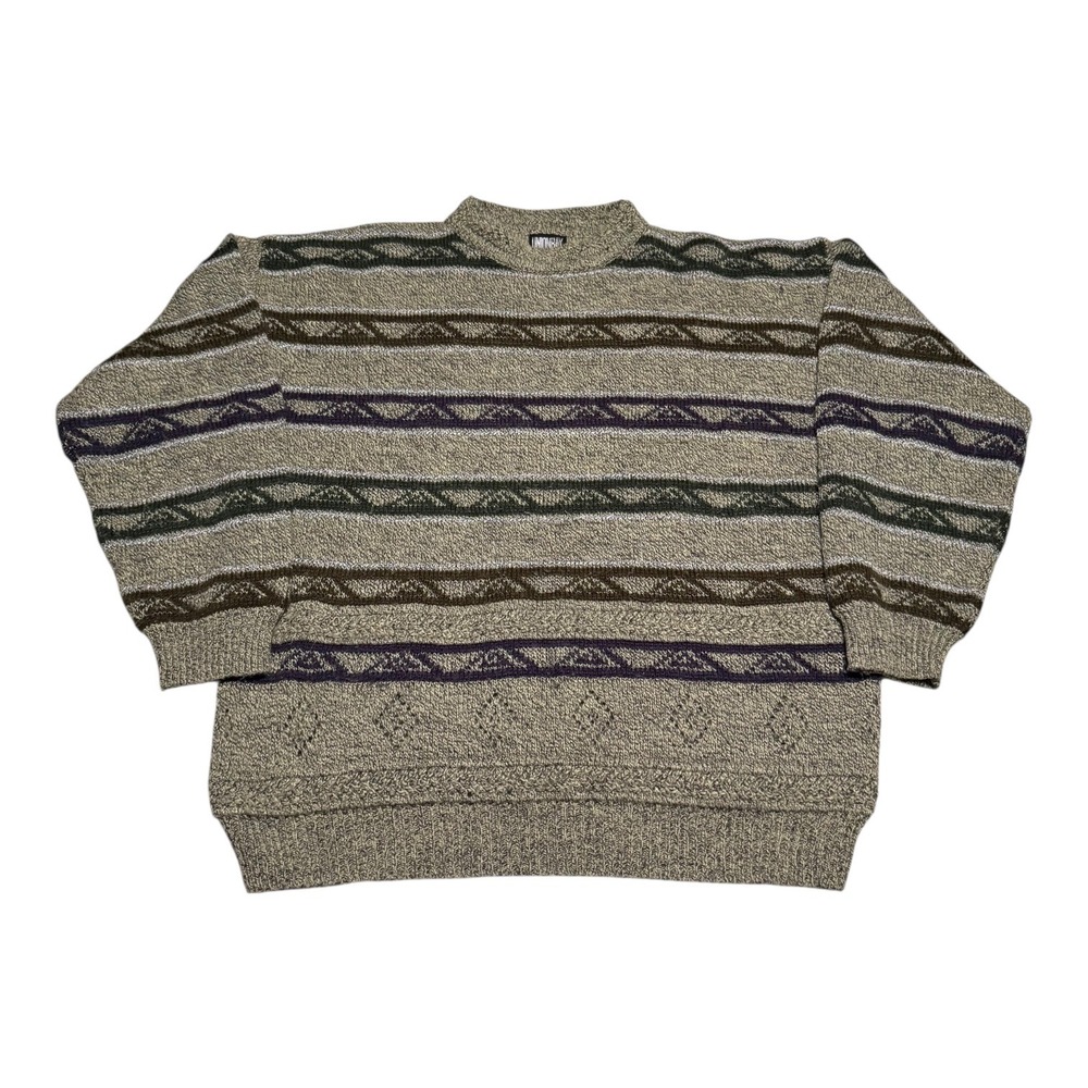 Vintage‎ 90s UnionBay Acrylic Blend Geometric Crewneck Sweater Men's Large